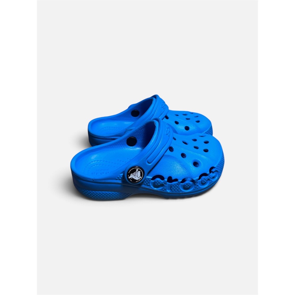 Crocs Baya Clogs Kids Toddler Size 8 Blue Slip On Water Friendly Shoes